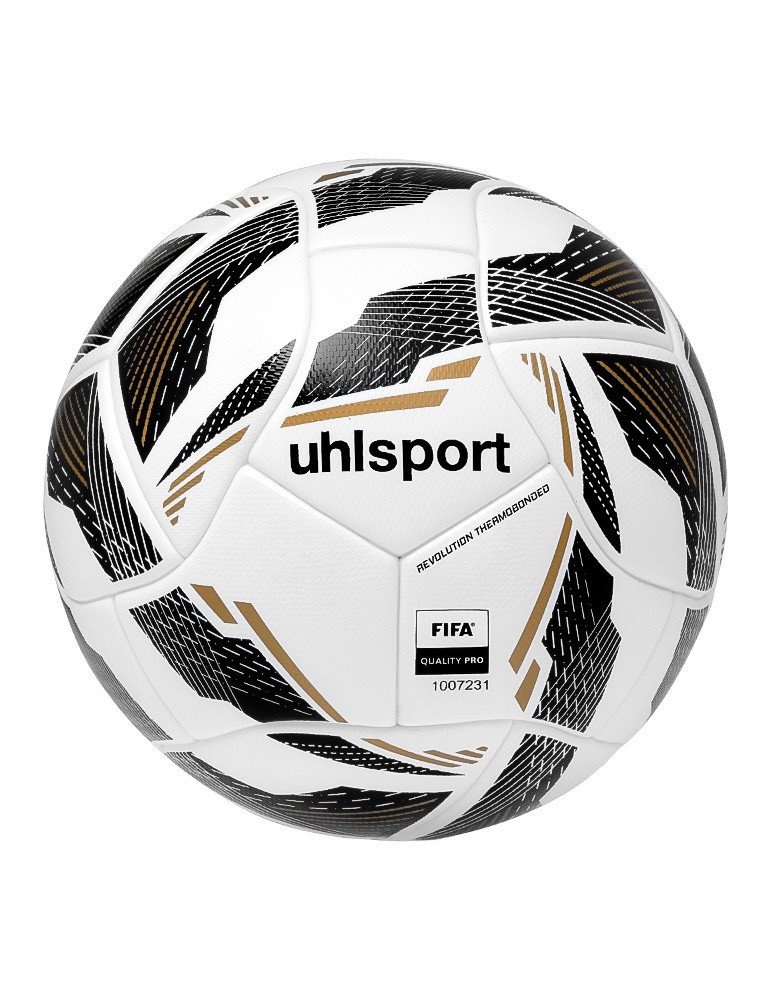 Pelota Uhlsport Revolution Thermobonded White/Black/Gold | Uhlsport Peru