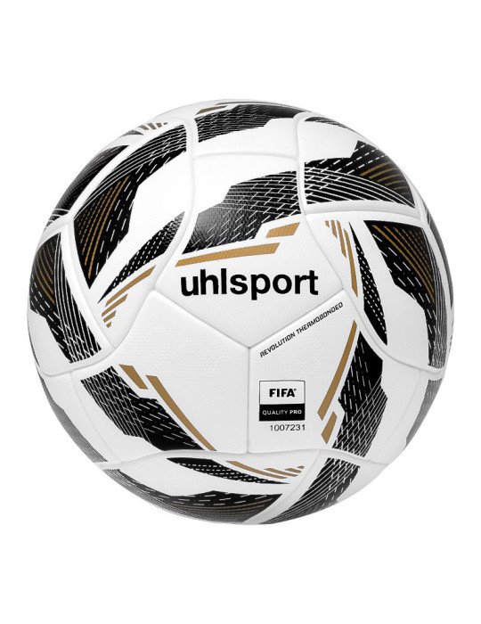 Pelota Uhlsport Revolution Thermobonded White/Black/Gold | Uhlsport Peru