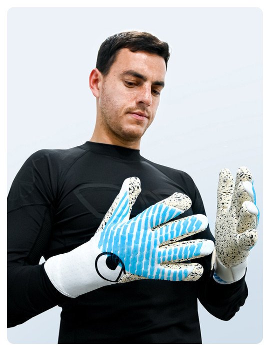 Guantes Uhlsport FM Cybertec Supergrip+ Finger Surround White/Cyber Blue/Black | Uhlsport Peru