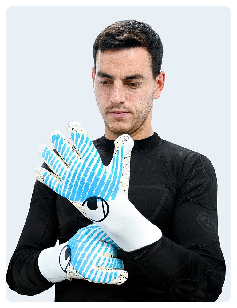 Guantes Uhlsport FM Cybertec Supergrip+ Finger Surround White/Cyber Blue/Black | Uhlsport Peru